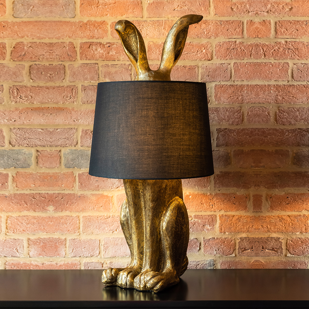 Rabbit Lamp Antique Gold